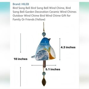 Bird song bluebird bell ceramic well made construction